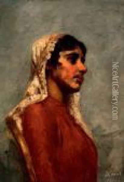 Gypsy Girl Oil Painting - Philip Alexius De Laszlo