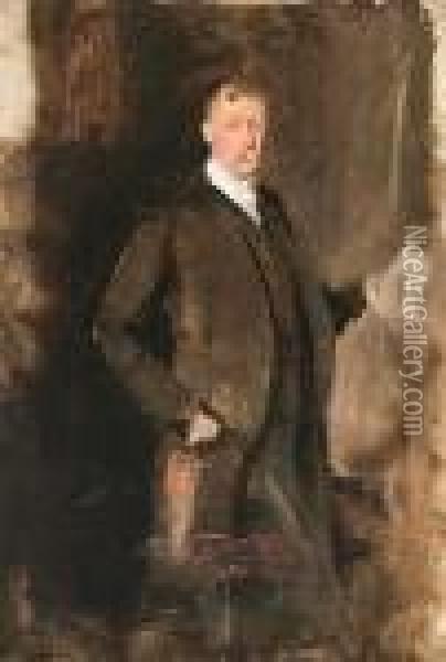 Study For A Portrait Of Captain John Spicer, C. 1901 Oil Painting - John Singer Sargent