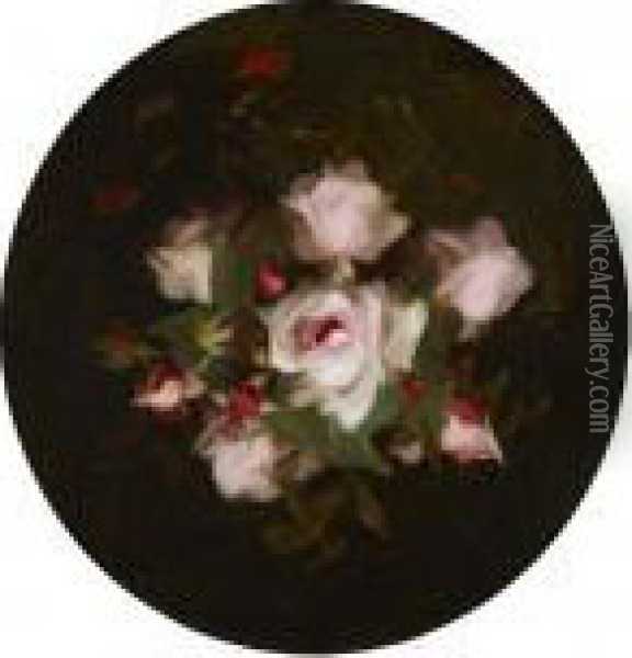 Pink Roses Oil Painting - James Stuart Park