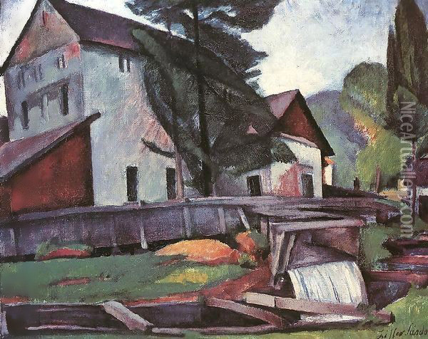 Watermill 1923 Oil Painting - Robert King