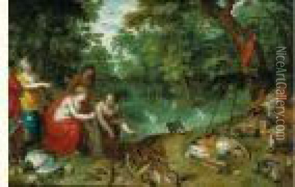 Diane Et Ses Nymphes Apres La Chasse Oil Painting - Jan Brueghel the Younger
