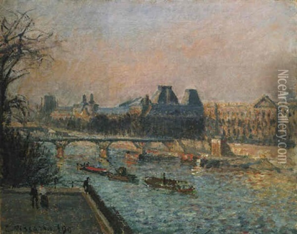 Le Louvre, Apres-midi Oil Painting - Camille Pissarro