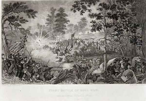 The First Battle of Bull Run 21st July 1861 Oil Painting - Momberger, William
