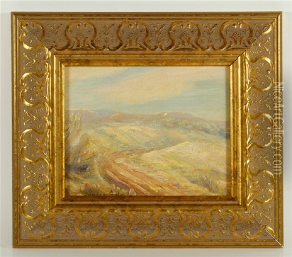 Landscape With Mountain Road Oil Painting - Granville S. Redmond