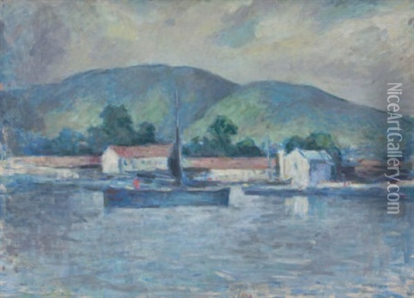 Lake Scene Oil Painting - Edmund William Greacen