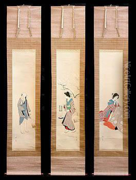 Naojiro - Chiyoharu - Michitose Oil Painting - Kobayakawa Kiyoshi