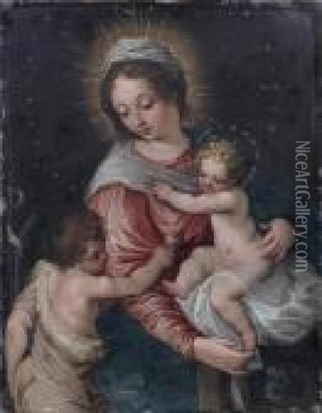 Vierge A L'enfant Et Saint Jean-baptiste Oil Painting - Hans Rottenhammer