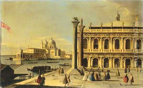 The Piazzetta, Venice, with the Libreria Oil Painting - Francesco Tironi