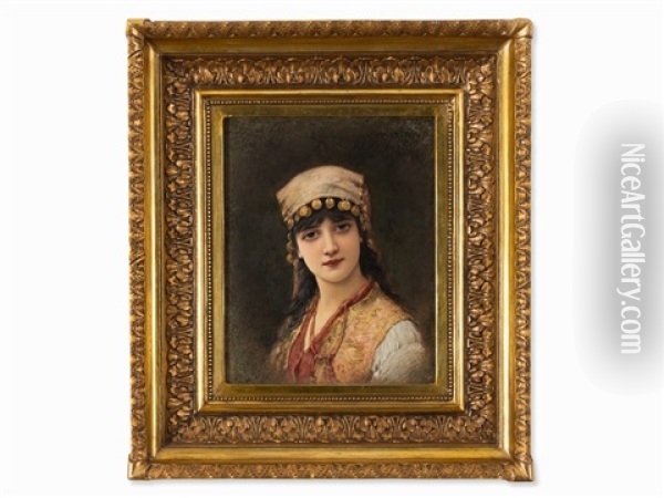 Gypsy Girl Oil Painting - Emile Eisman-Semenowsky