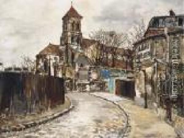 Eglise St-pierre A Montmartre Oil Painting - Marcel Leprin