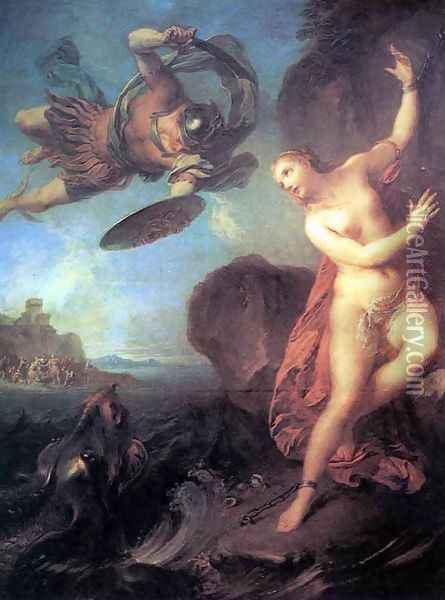 Perseus and Andromeda 1723 Oil Painting - Francois Lemoine (see Lemoyne)