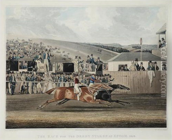 The Race For The Derby Stakes At Epsom Oil Painting - James Pollard