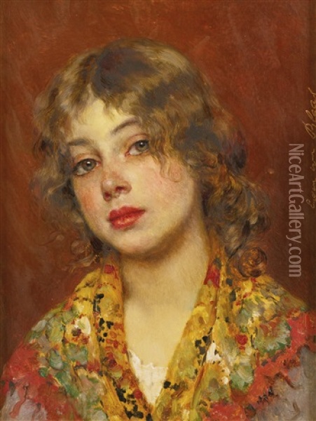 Gypsy Girl Oil Painting - Eugen von Blaas