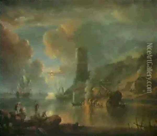 Un Chantier Naval En Mediterranee Oil Painting - Pieter Mulier the Younger