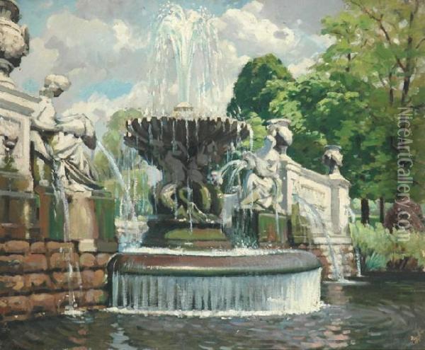 Kensington Gardens Oil Painting - George C. Bell