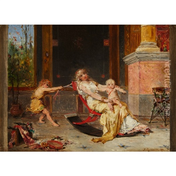 Classical Interior Oil Painting - Pierre Olivier Joseph Coomans