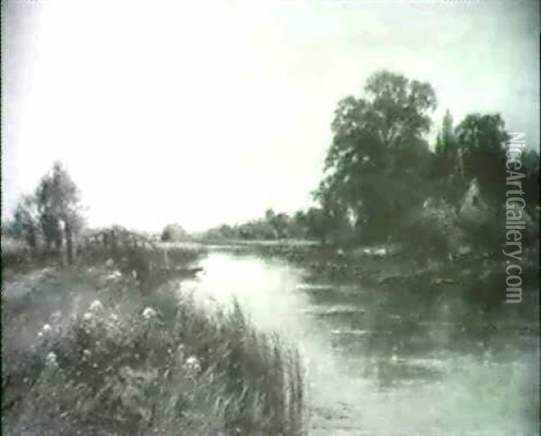 By The Thames Near Sonning Oil Painting - Henry John Kinnaird