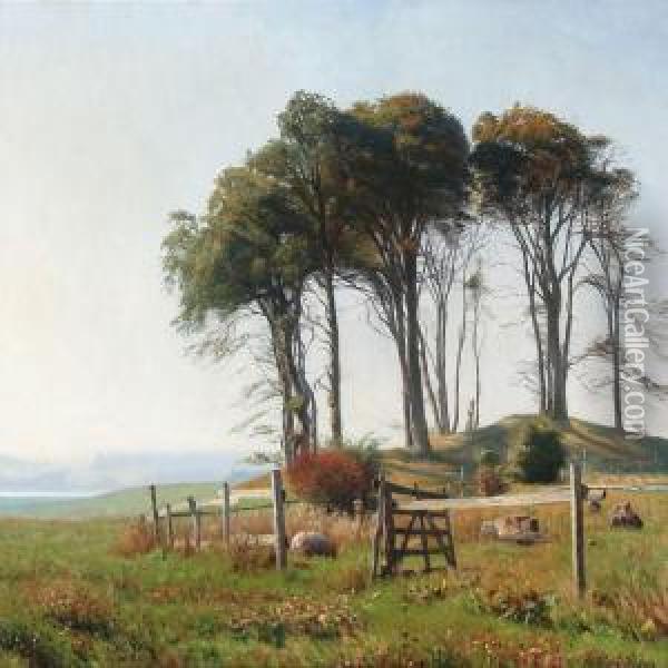 September Ved Naesbyholm Oil Painting - Emil Winnerwald