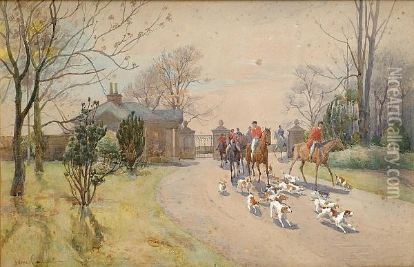 All On A Hunting Morn' Oil Painting - John Carlaw