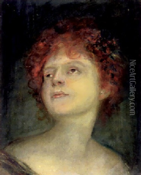 Portrat Einer Jungen Frau Oil Painting - Franz Seraph von Lenbach
