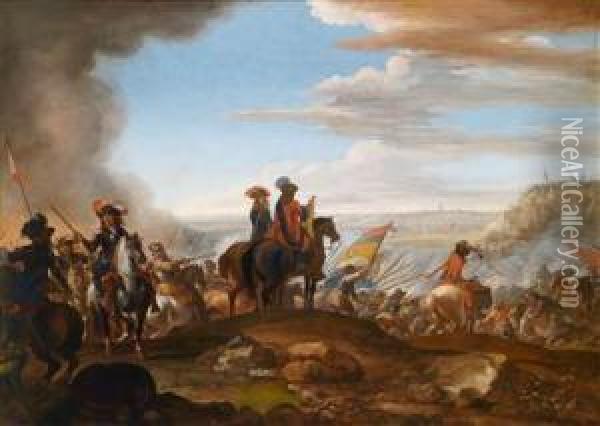 Die Truppen Desgrosherzogs Cosimo Iii. Von Toskana Im Gefecht Oil Painting - Giuseppe Pinacci