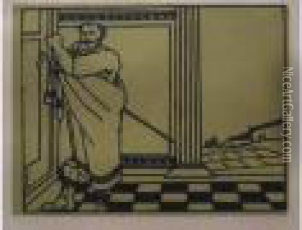 Pseudartabas- Diceopolis. Deux Illustrations Pour Aristophane. 1911 Oil Painting - Jean Emile Laboureur
