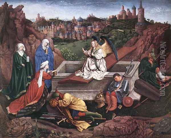 The Three Marys at the Tomb Oil Painting - Hubert van Eyck