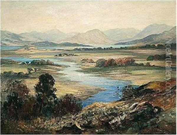 Queen's View Oil Painting - J.A. Henderson Tarbet