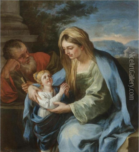 St Elizabeth And The Virgin Oil Painting - Francesco Solimena