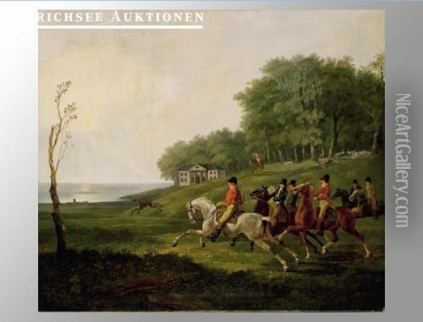 Jagdgesellschaft Am Meer Oil Painting - Johann Conrad Gessner