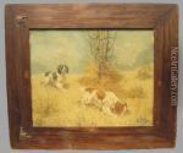 Setters On The Scent Oil Painting - Eugene Petit