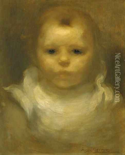 Infant Oil Painting - Eugene Carriere