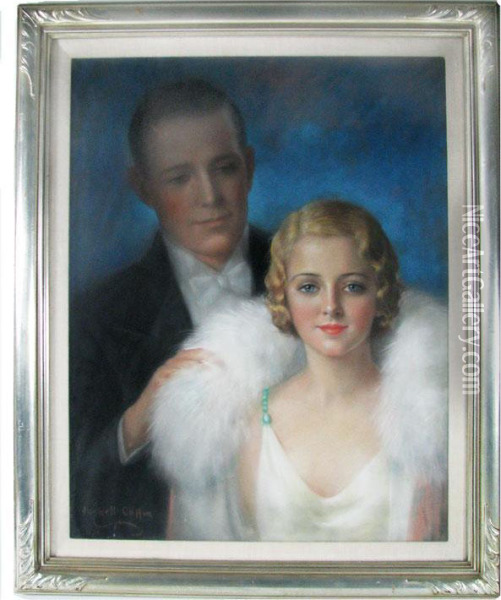 Portrait Of An Art Deco Man And Woman In Evening Dress Oil Painting - William Haskell Coffin