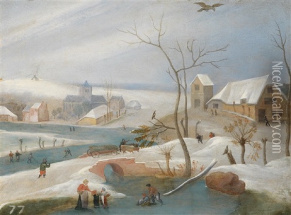 Winterlandschaft Oil Painting - Abel Grimmer