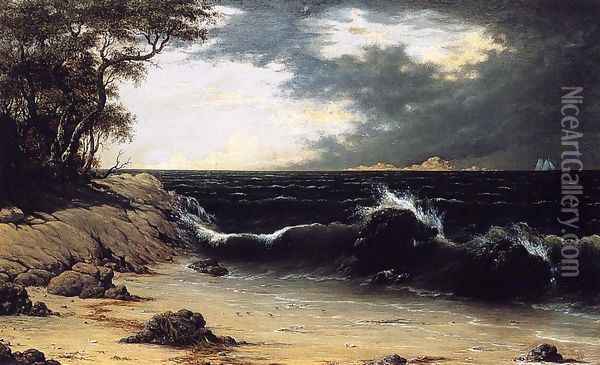 Storm Clouds Over The Coast Oil Painting - Martin Johnson Heade