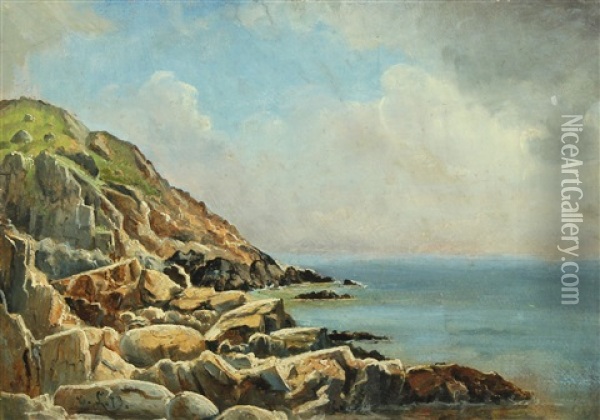Klipper Ved Kullen Oil Painting - Carl Ludvig Thilson Locher