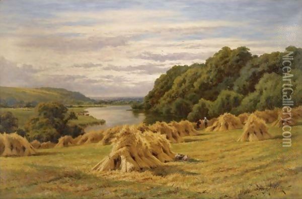 On The Thames, Near Basildon Woods Oil Painting - Henry Hillier Parker