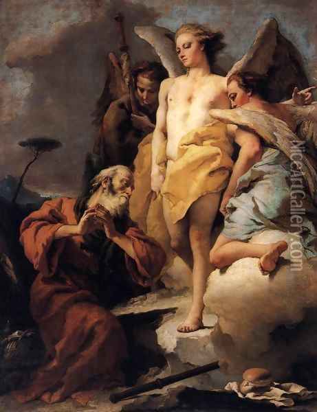 Abraham and the Three Angels 2 Oil Painting - Giovanni Battista Tiepolo