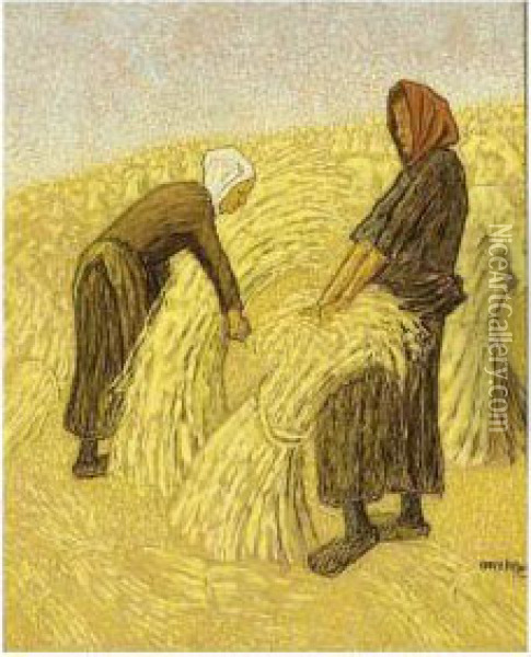 The Hay Harvest Oil Painting - Cornelis Albert Van Assendelft