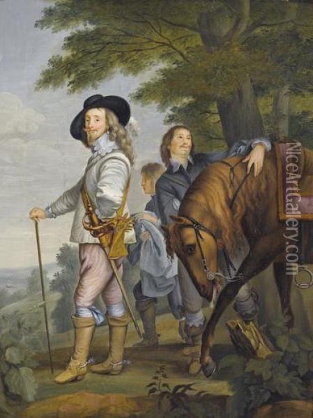 Konig Karl I. Von England Auf Der Jagd Oil Painting - Sir Anthony Van Dyck
