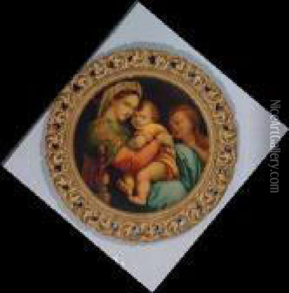 Madonna Della Sedia By M. Banci Oil Painting - Raphael (Raffaello Sanzio of Urbino)
