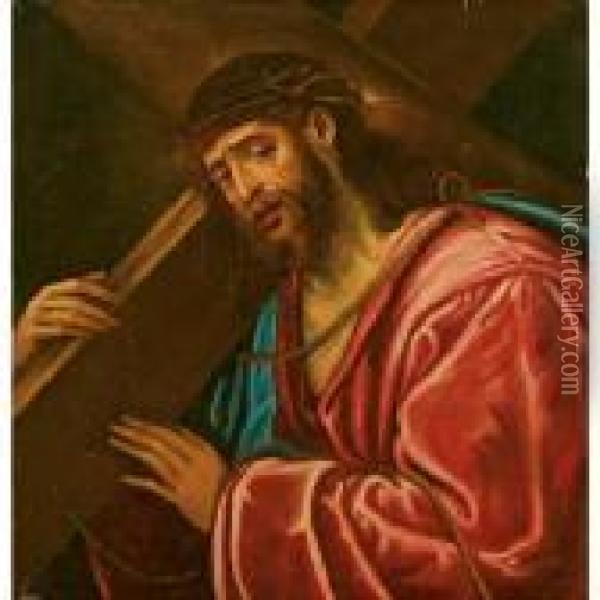 Cristo Portacroce Oil Painting - Jacopo Bassano (Jacopo da Ponte)