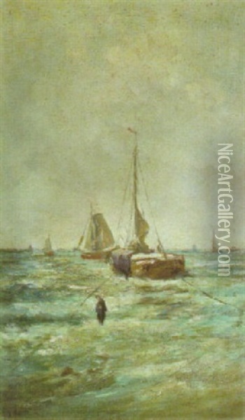 Sailboats Oil Painting - Jacob Henricus Maris