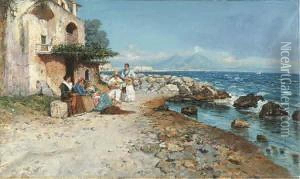 Napoli, Serenata Nel Golfo Oil Painting - Giuseppe Giardiello