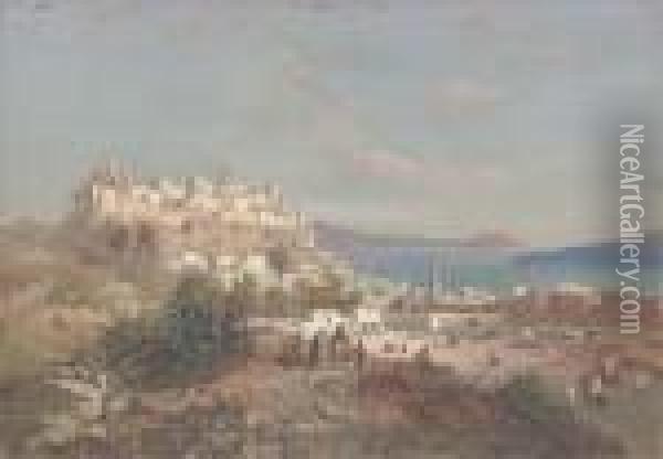 Spanish Fort, Bizerte, Tunisia Oil Painting - Carlo Bossoli