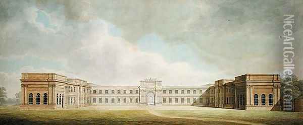 Perspective view of the Kitchen Court, 1815 Oil Painting - Benjamin Dean Wyatt