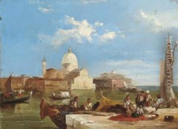 The Giudecca, Venice Oil Painting - Edward Pritchett