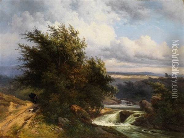 Spatromantische Landschaft Oil Painting - Gerard Crehay