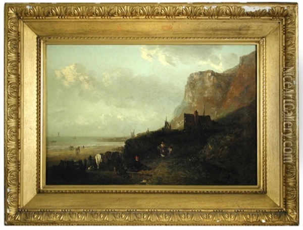 A Beach Scene Oil Painting - Edward Robert Smythe