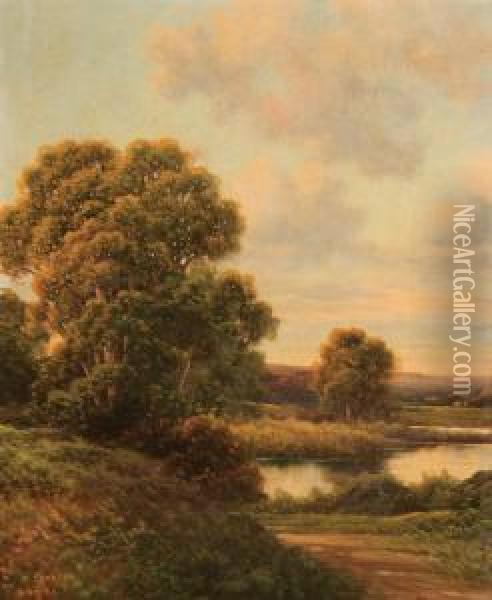 Twilight Landscape Oil Painting - Augustus Spencer